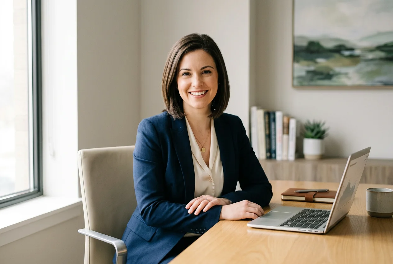 Professional financial advisor smiling